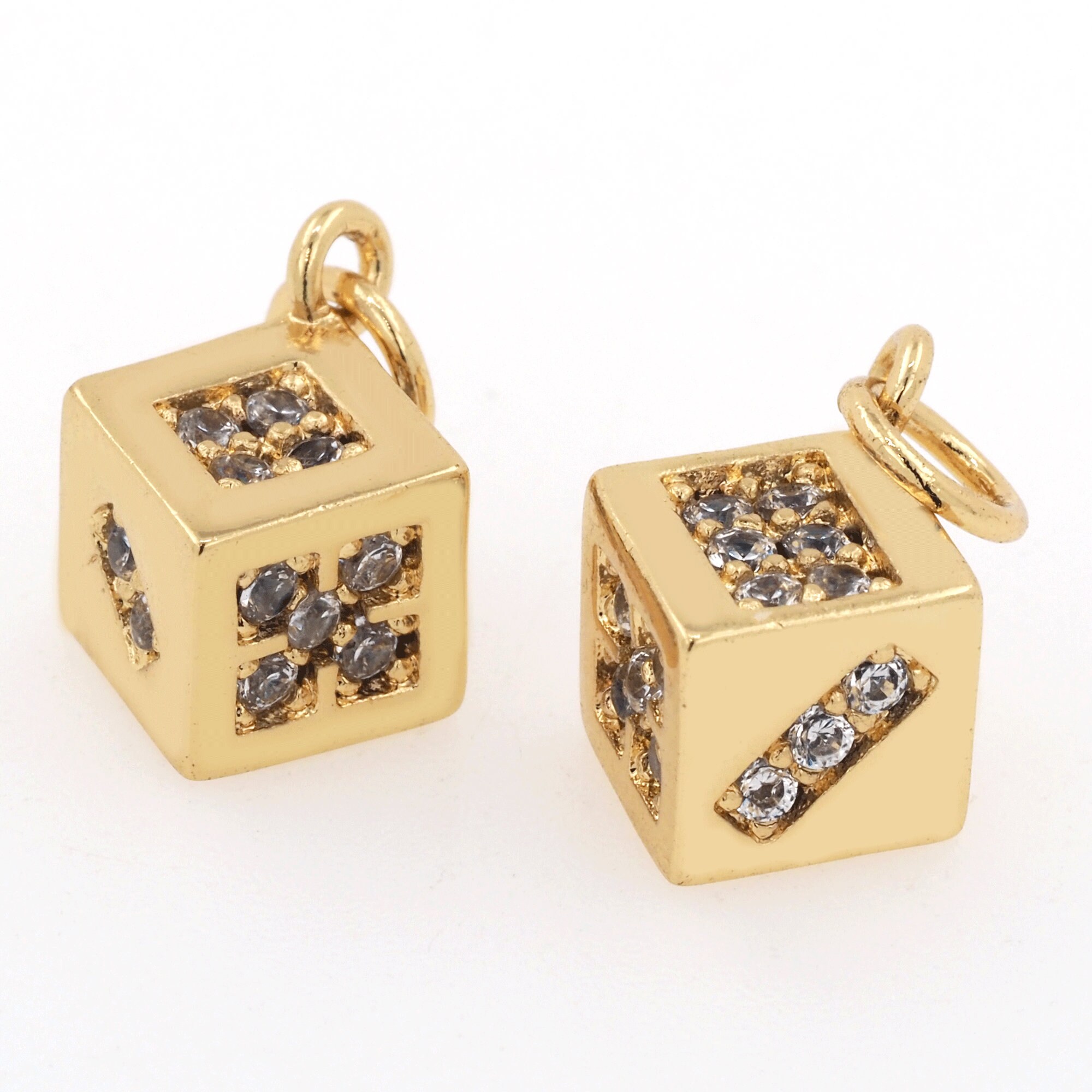 Dice Necklace Dice Pendant 18k Gold Filled Lucky Sieve Etsy