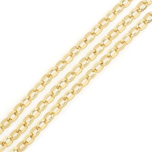 1 m, 18K Gold gefüllte ovale Kette, Jane Schlüsselbein Kette, Messingkette, halb fertige Halskette, DIY Armband Halskettenzubehör, 6 x 8 mm