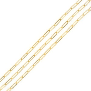 1 m, 18K gold filled Kette, zarte Kette, trendige Messing Kette, halb fertige Halskette, DIY Armband Halskettenzubehör, 9 x 3 mm