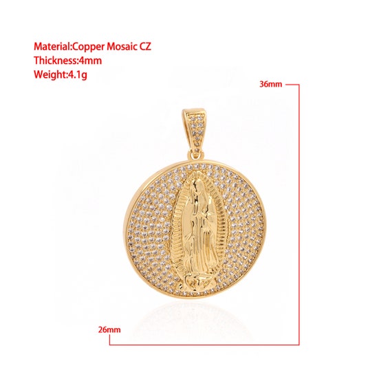 アクセサリー 24K/18K Virgin Mary Gold Pendant Virgin Mary Pendant, 24K Gold Plated Religious Necklace, Catholic