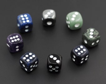 15mm natural gemstone dice, amethyst dice, black onyx dice, lucky stone, gemstone dice, natural gemstone dice,six sided dice,Polishing dice