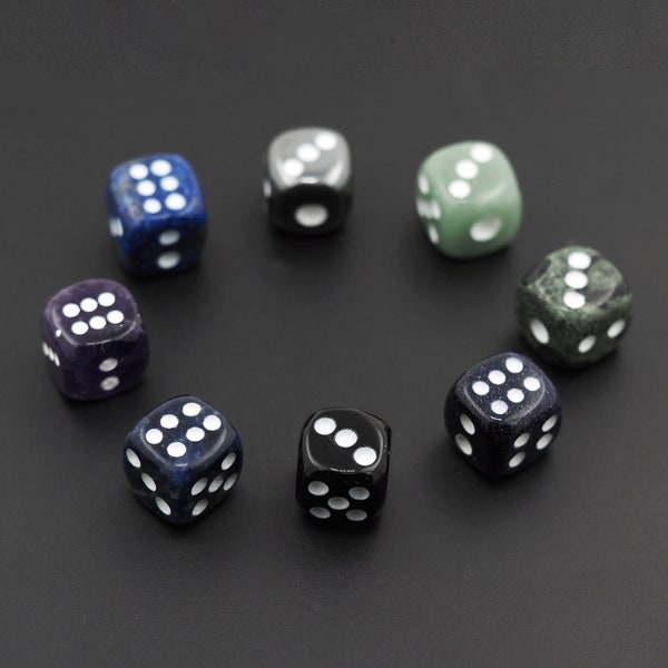 15mm natural gemstone dice, amethyst dice, black onyx dice, lucky stone, gemstone dice, natural gemstone dice,six sided dice,Polishing dice