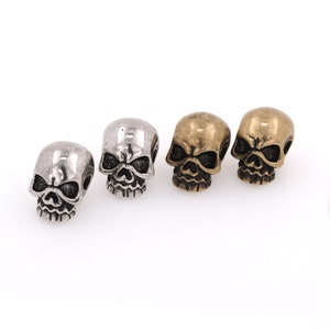 Skull Spacer Beads, Antique Skull Spacer Beads, Lanyard Beads, Paracord Beads, Bracelet Necklace Spacers, DIY Jewelry Making Supplies 9x9mm