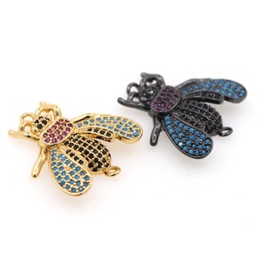 Insect connector,bee pendant18K gold-plated bee connector pendant,microcrystalline stone bracelet connector,DIY jewelry accessories24x22x5mm
