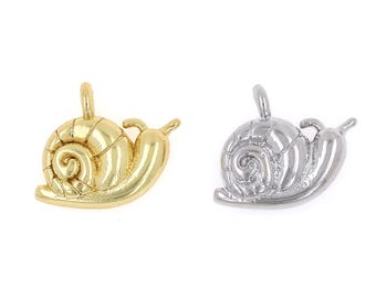 Snail pendant 18K gold plated small snail pendant insect pendant DIY jewelry