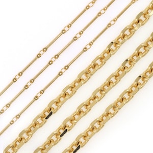 18K vergoldete Schlüsselbeinkette,Messing Kette,einfache Kupferkette,Schichtkette,halb fertige Halskette,DIY Armband Halskette Zubehör