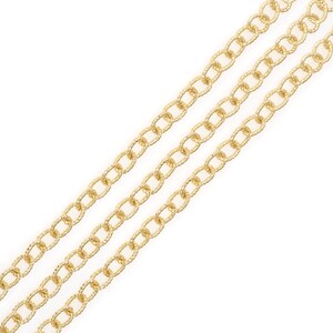 1 m, 18K gold filled Schlüsselbein Kette, schlichte Kette, Messing Kette, halb fertige Halskette, DIY Armband Halskettenzubehör, 7 x 6 mm