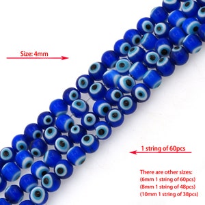 Blauwe keramische kralen, duivelsoog glaskralen, keramische kralen, boze oog keramische kralen, losse keramische kralen, geglazuurd keramiek voor doe-het-zelf knutselen 4 mm