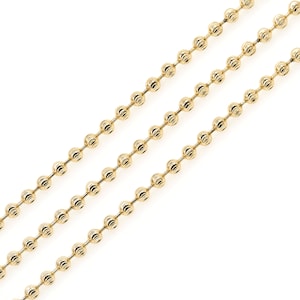 1 m, 18k gold filled texturierte Kette,Kleine Kugelkette,Messing Kette,halb fertige Halskette,diy Armband Halskettenzubehör,4 mm