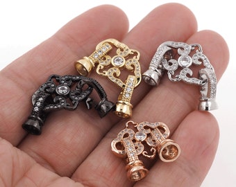 Patterned connectors, bracelet necklace connectors, delicate connectors, 24K gold plated connectors, DIY jewelry accessories 13x12x4mm