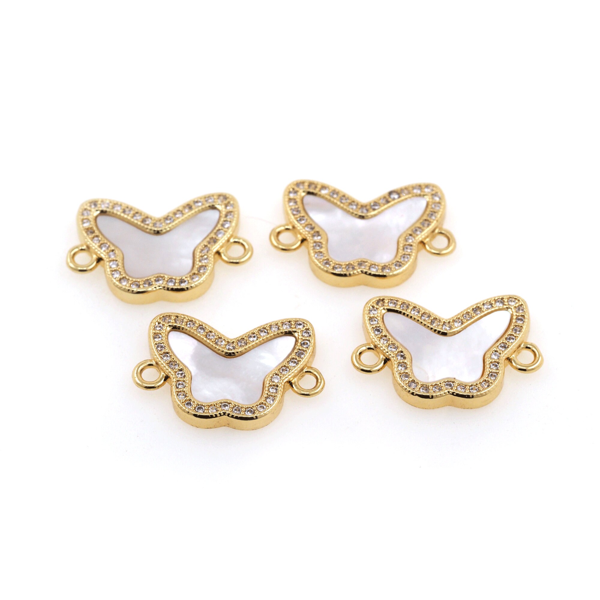 Insect Inlays Insect Connector, 18K Gold Plated Butterfly Connector, Micro Dense ...
