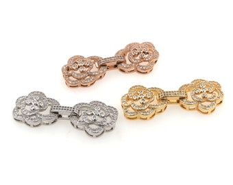 Gold plated connectors, charm connectors, 18K gold bracelet necklace connectors, gold flower connectors, DIY jewelry accessories 26x12x6.5mm