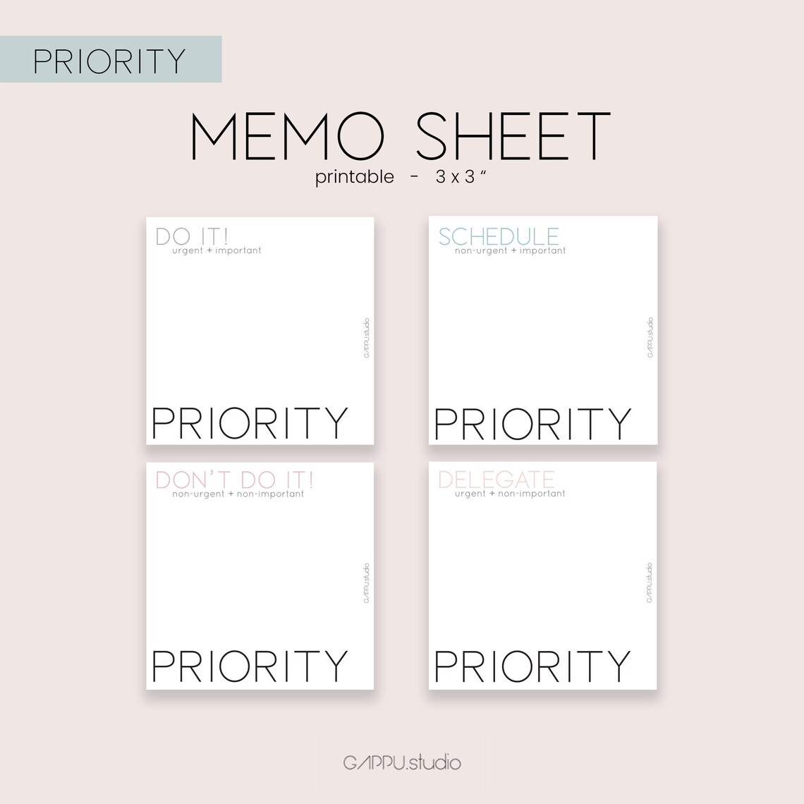Memo sheets Printable memopad Printable notepad Memopad | Etsy