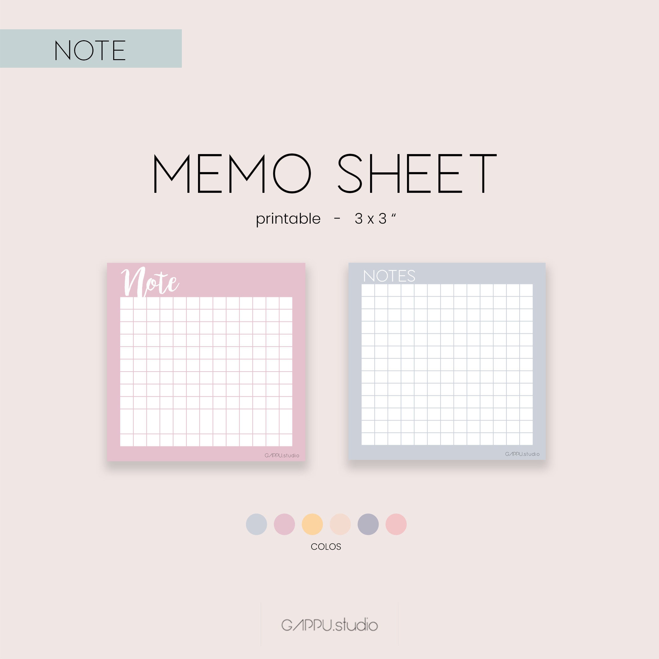 Memo Sheets Printable Memopad Printable Notepad Memopad Etsy UK