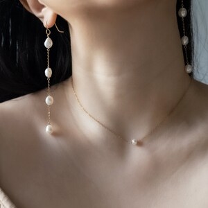String Pearl Earring Etsy UK