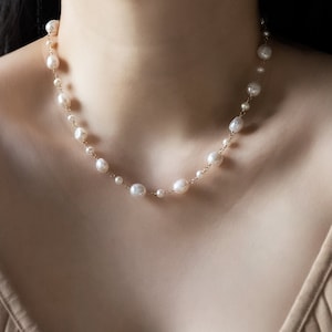 Freshwater Pearl Baroque Choker Necklace | Choker Necklace | Pearl Necklace | Boho Pearl Choker | Baroque Pearl Necklace | Bridal Party Gift