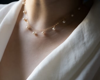 Freshwater Pearl Drop Choker Necklace | Choker Necklace | Pearl Necklace | Pearl Choker | Pearl Drop Necklace | Bridal Party Gift