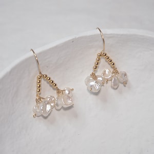 Süßwasserperlen Ohrringe, PerlenTropfen Ohrringe, barocke Perlen Ohrringe, Perlenschmuck, Hochzeit Ohrringe
