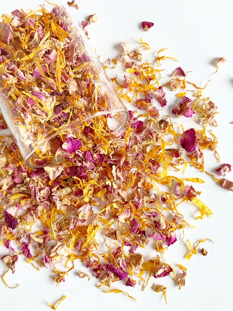 Rose and Marigold Flower Garnish I Edible Dried Florals I Food Etsy