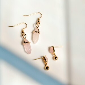 14k Gold Stone Jewelry: Labradorite, Rose Quartz & Blue Montana image 4