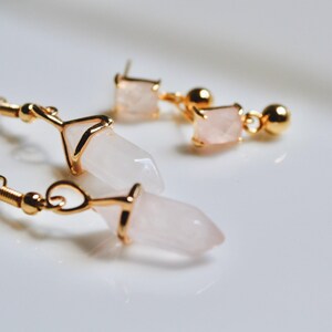 14k Gold Stone Jewelry: Labradorite, Rose Quartz & Blue Montana image 5