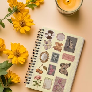 Cahier à spirale floral vintage - Parfait pour la tenue d'un journal, la prise de notes, les cadeaux, les étudiants, la papeterie esthétique