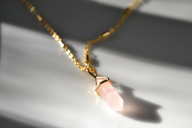 14k Gold Stone Jewelry: Labradorite, Rose Quartz & Blue Montana image 1