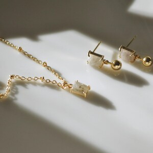 14k Gold Stone Jewelry: Labradorite, Rose Quartz & Blue Montana image 6