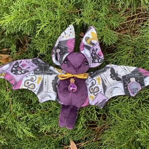 Tarot Bat Purple- Adopt-a-bat Plush Bat - Handmade plush bat collectable toy - Support wildlife rescue
