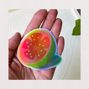 Holographic Guava sticker