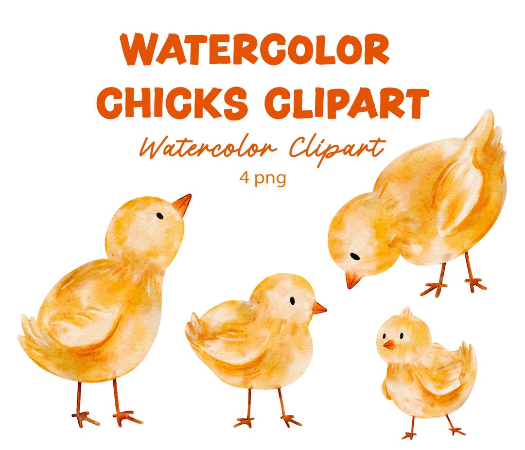 Watercolor Easter Chicks Clipart – Cute Hand-painted Spring Baby ...