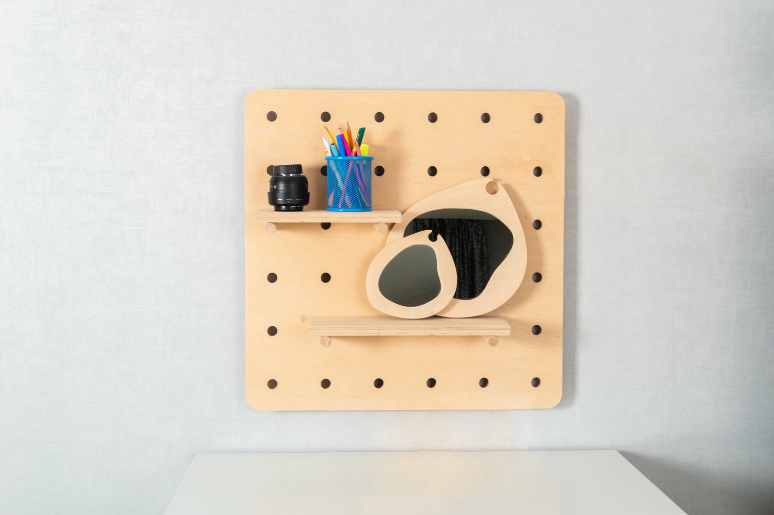 Midsize square handmade pegboard 2424 with Etsy