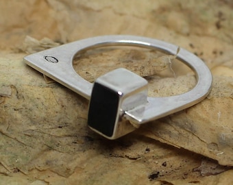 Silberring mit Ebenholzeinsatz
