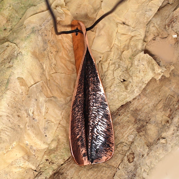 fold form copper pendant