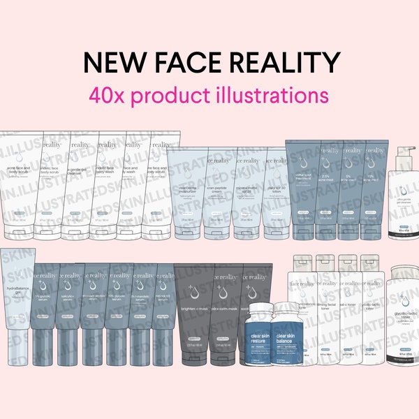 FACE REALITY New Packaging Product Illustration Pack by Skin.Illustrated