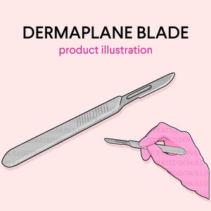 Dermaplane Blade Clip Art | Esthetician graphics by skin.illustrated