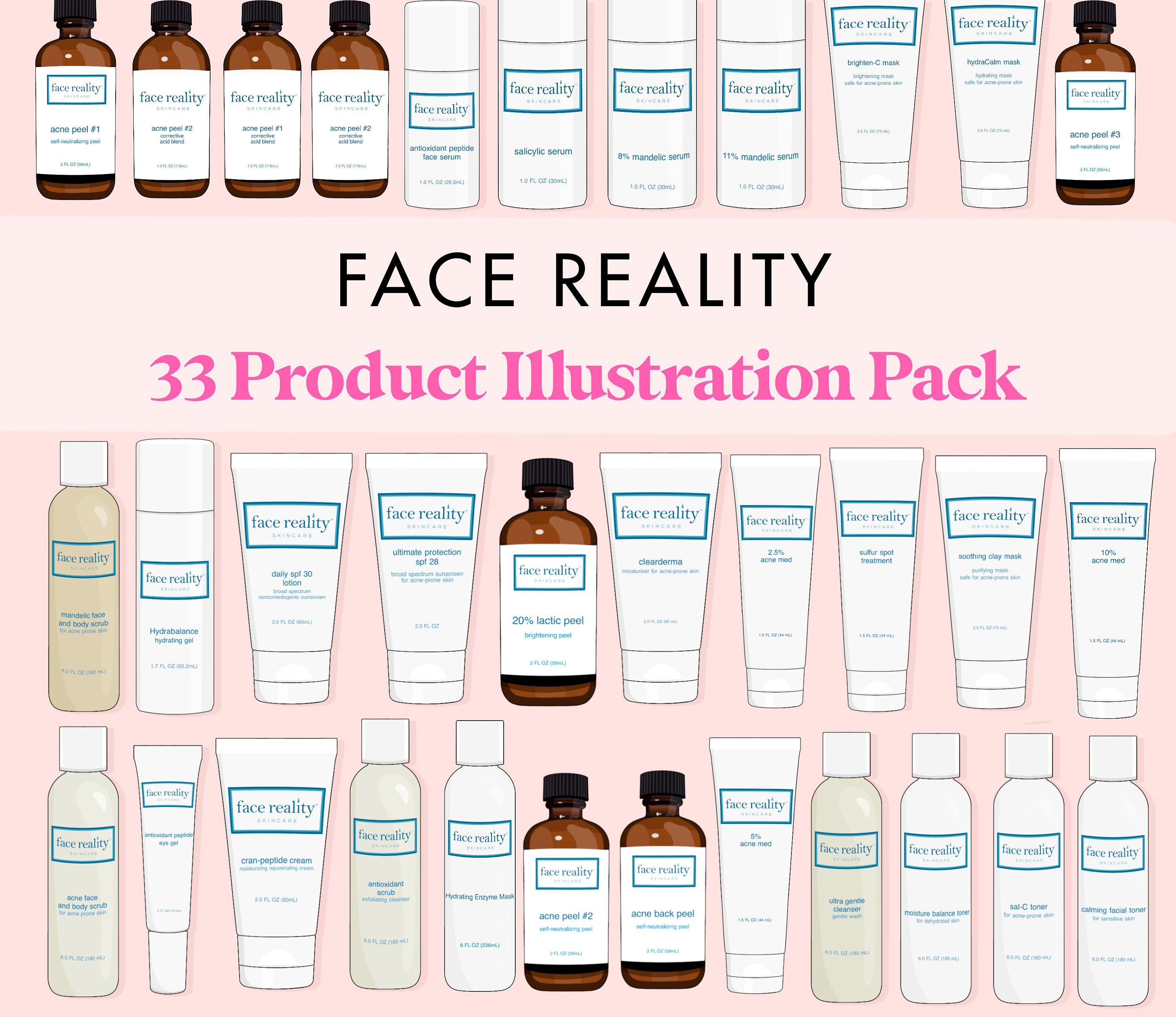 FACE REALITY Product Illustration Pack Etsy