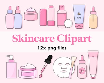 ESTHETICIAN Skincare Clipart | Canva Editable for Small Beauty Aesthetics Businesses