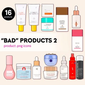 ESTHETICIAN Bad Skincare Product Illustration Pack V.2