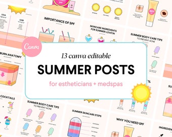ESTHETICIAN Summer Medspa Canva Post Templates
