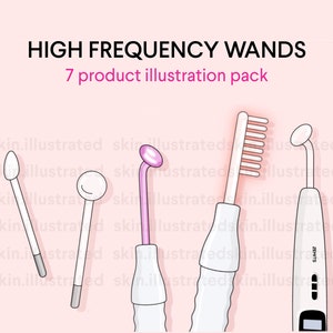 High Frequency Wands Digital Illustration Clipart for Estheticians