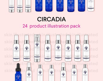 Circadia Product Illustration Pack | Skincare Products, Esthetician, by Skin.Illustrated