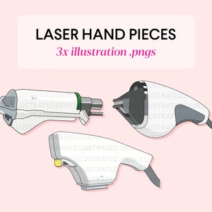 Laser Esthetician Hand Pieces Clipart Pack | Hair removal, med spa