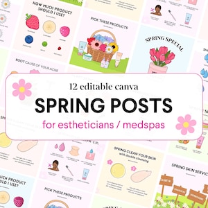 FRÜHLING Kosmetik Post Graphik Vorlage | Canva, Social Media, ready-to-post, Hautpflege, Beauty, Medspa, Schnelldownload