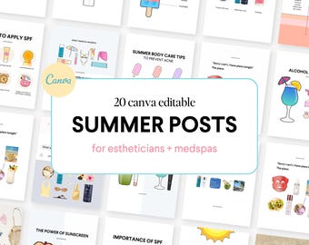 ESTHETICIAN Summer Medspa Canva Post Templates