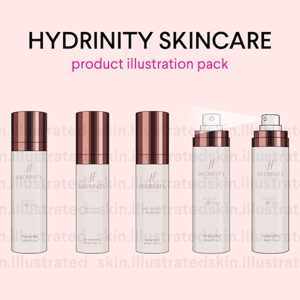 Hydrinity Product Illustration Pack | For estheticians