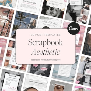 Beauty Scrapbook Instagram Templates | Lash, Brow & Esthetician (Canva Editable) image 2