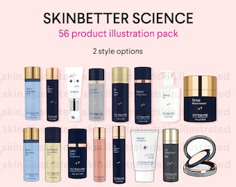 Paquete de ilustraciones de productos SkinBetter / Productos para el cuidado de la piel por skin.illustrated