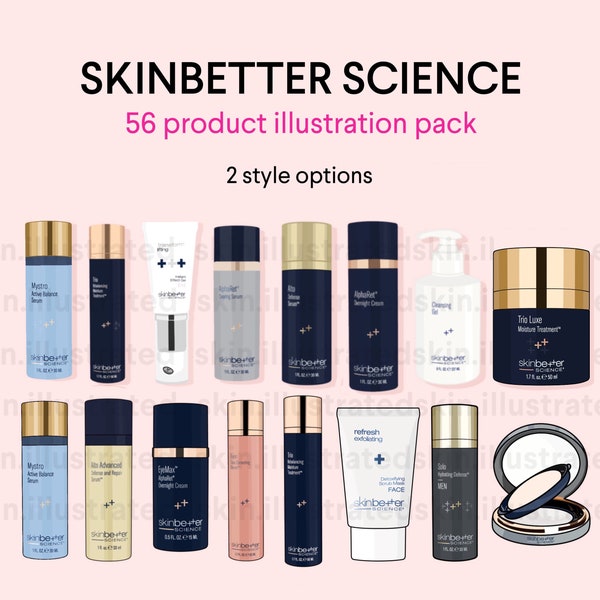 SkinBetter Product Illustration Pack | Skincare Products by skin.illustrated