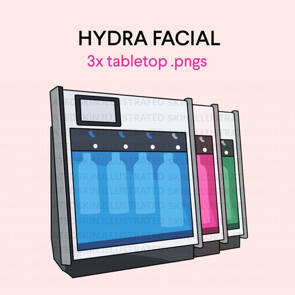 Hydra Facial Tabletop Esthetician Machine Illustration Drawing